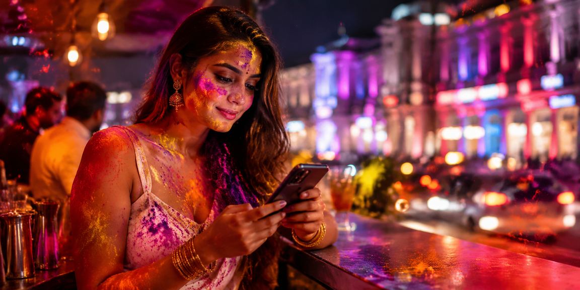 Holi festival celebration with Andar Bahar casino game in Delhi